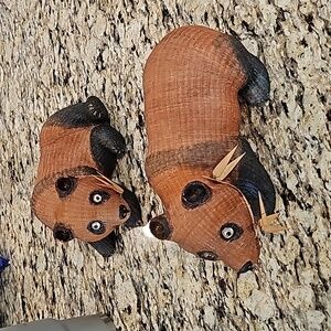 2 Vintage hand made pandas